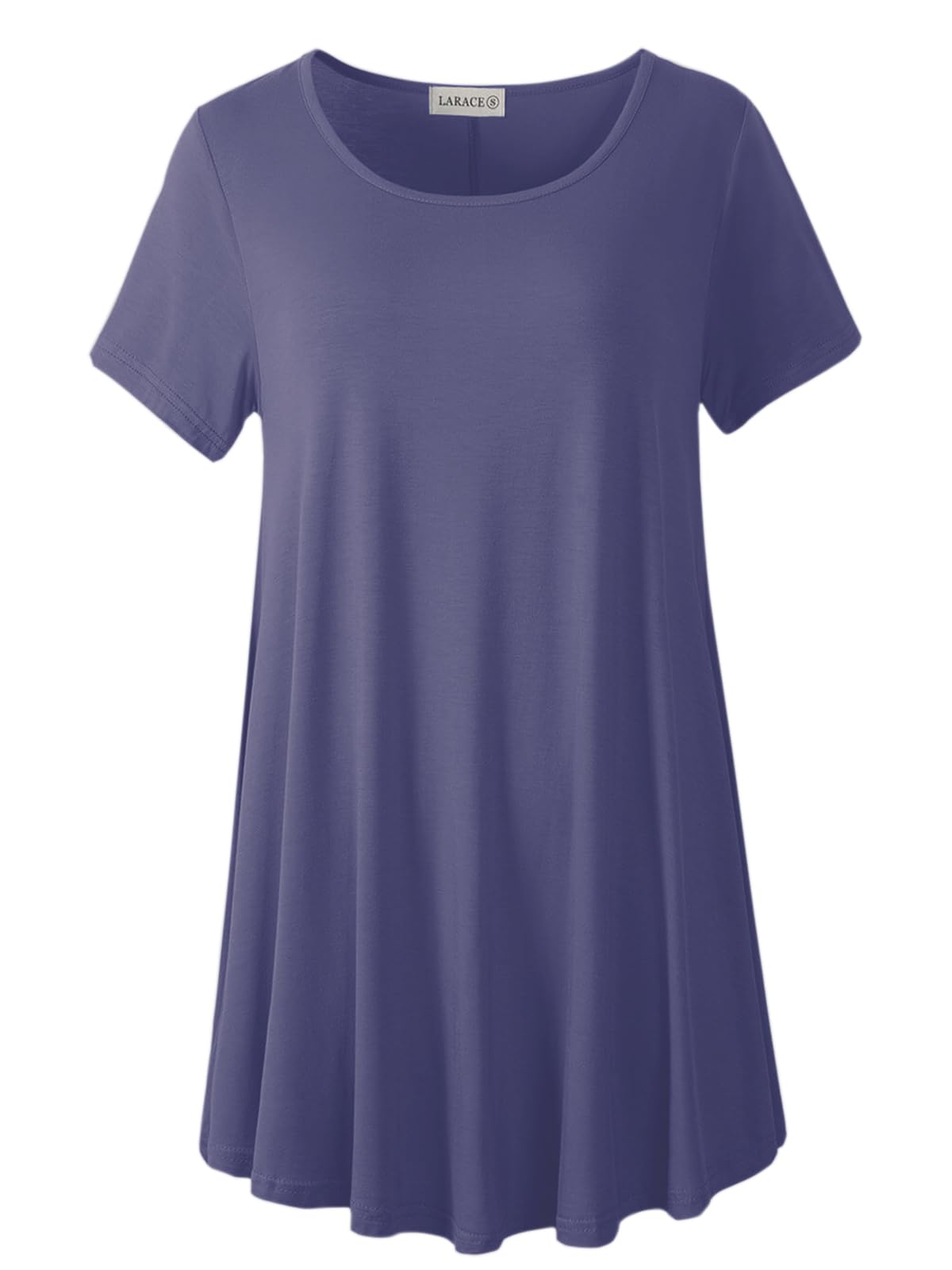 LARACE Plus Size Tops for Women Short Sleeve Shirts Casual Summer Clothes Round Neck Tunics for Leggings