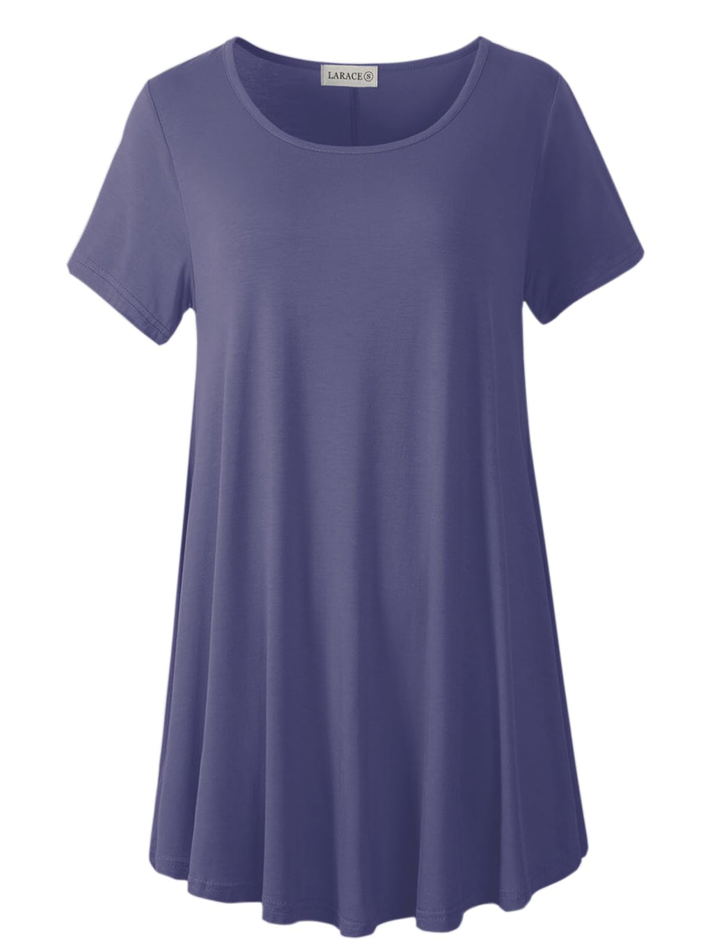 LARACE Plus Size Tops for Women Short Sleeve Shirts Casual Summer Clothes Round Neck Tunics for Leggings