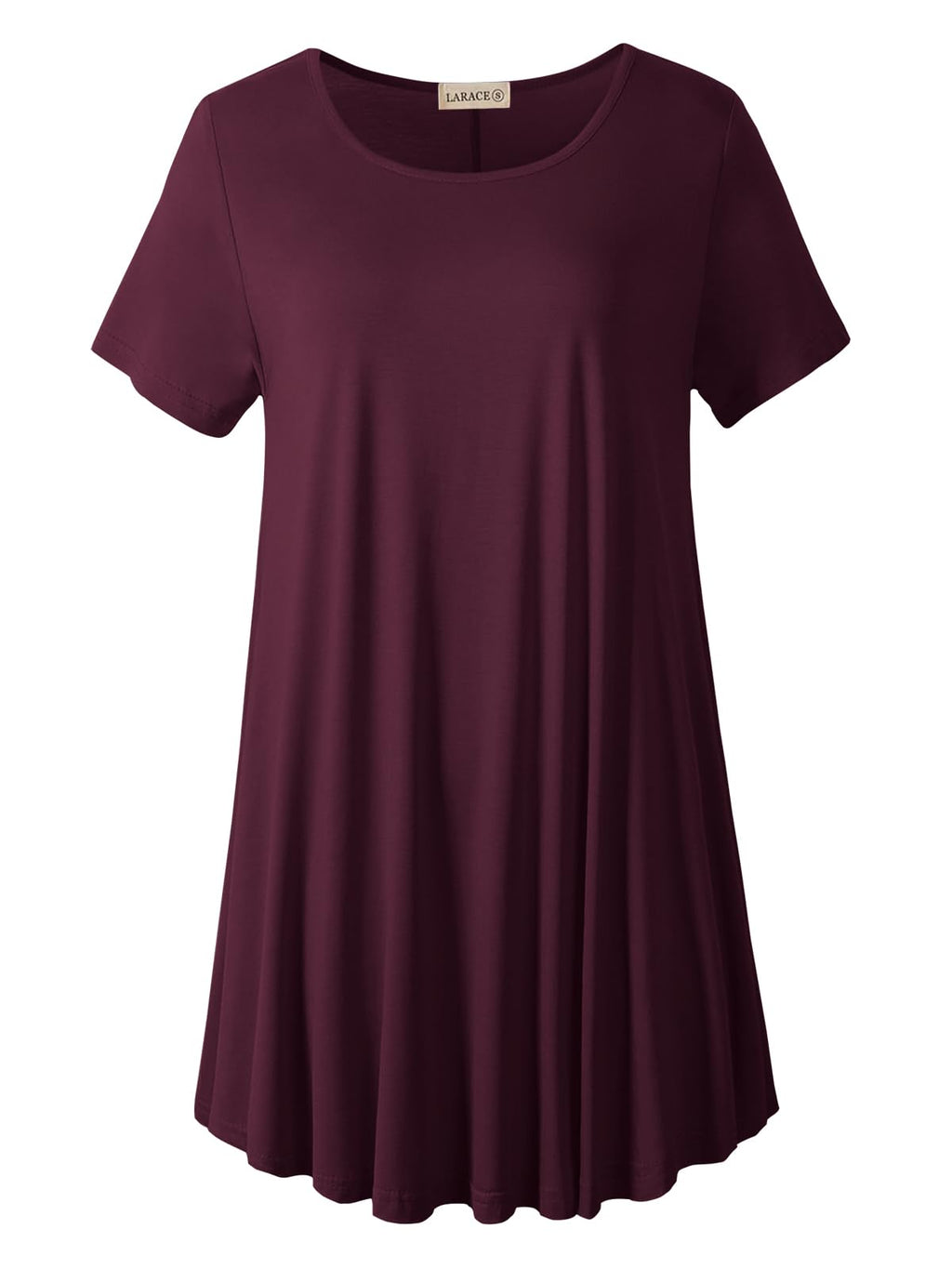 LARACE Plus Size Tops for Women Short Sleeve Shirts Casual Summer Clothes Round Neck Tunics for Leggings