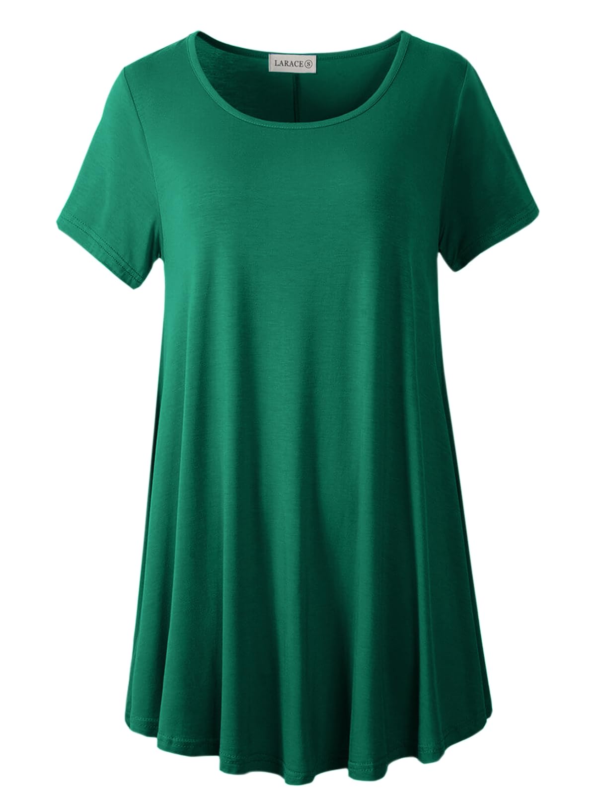 LARACE Plus Size Tops for Women Short Sleeve Shirts Casual Summer Clothes Round Neck Tunics for Leggings