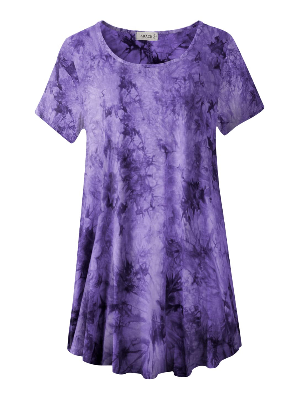 LARACE Plus Size Tops for Women Short Sleeve Shirts Casual Summer Clothes Round Neck Tunics for Leggings