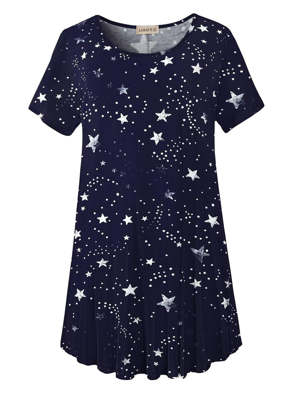 LARACE Plus Size Tops for Women Short Sleeve Shirts Casual Summer Clothes Round Neck Tunics for Leggings
