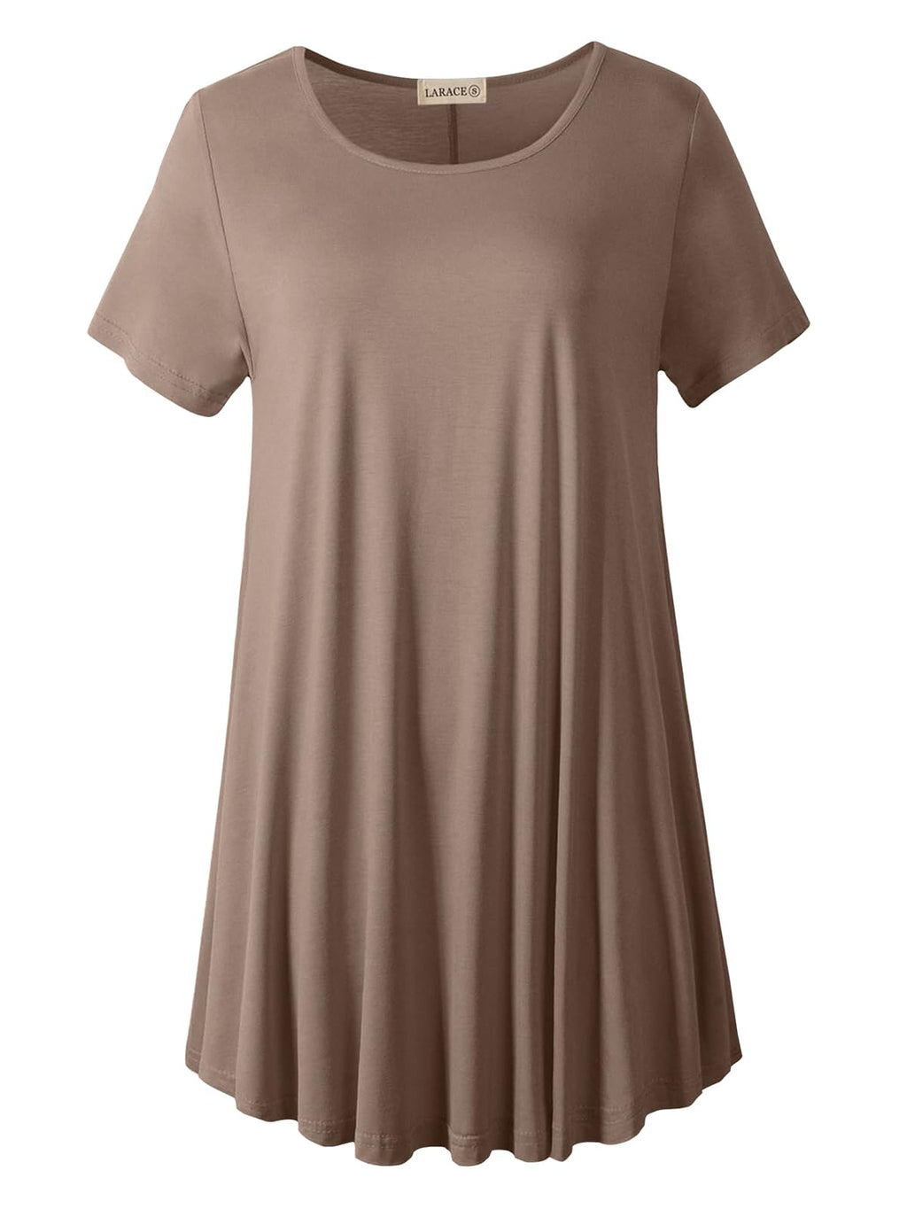 LARACE Plus Size Tops for Women Short Sleeve Shirts Casual Summer Clothes Round Neck Tunics for Leggings