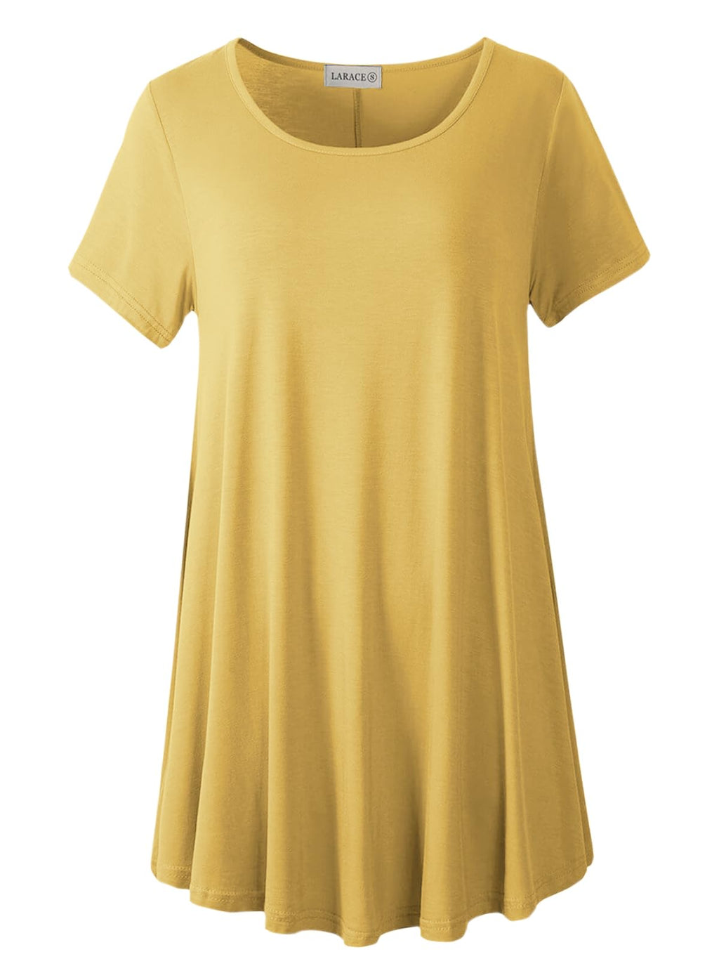 LARACE Plus Size Tops for Women Short Sleeve Shirts Casual Summer Clothes Round Neck Tunics for Leggings