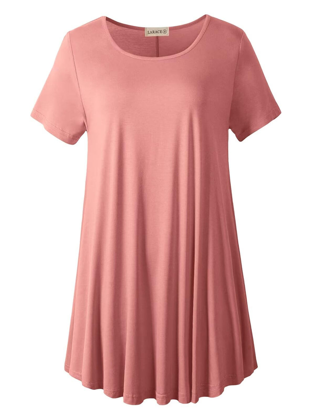 LARACE Plus Size Tops for Women Short Sleeve Shirts Casual Summer Clothes Round Neck Tunics for Leggings
