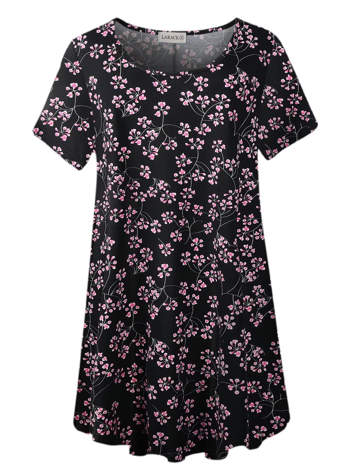 LARACE Plus Size Tops for Women Short Sleeve Shirts Casual Summer Clothes Round Neck Tunics for Leggings