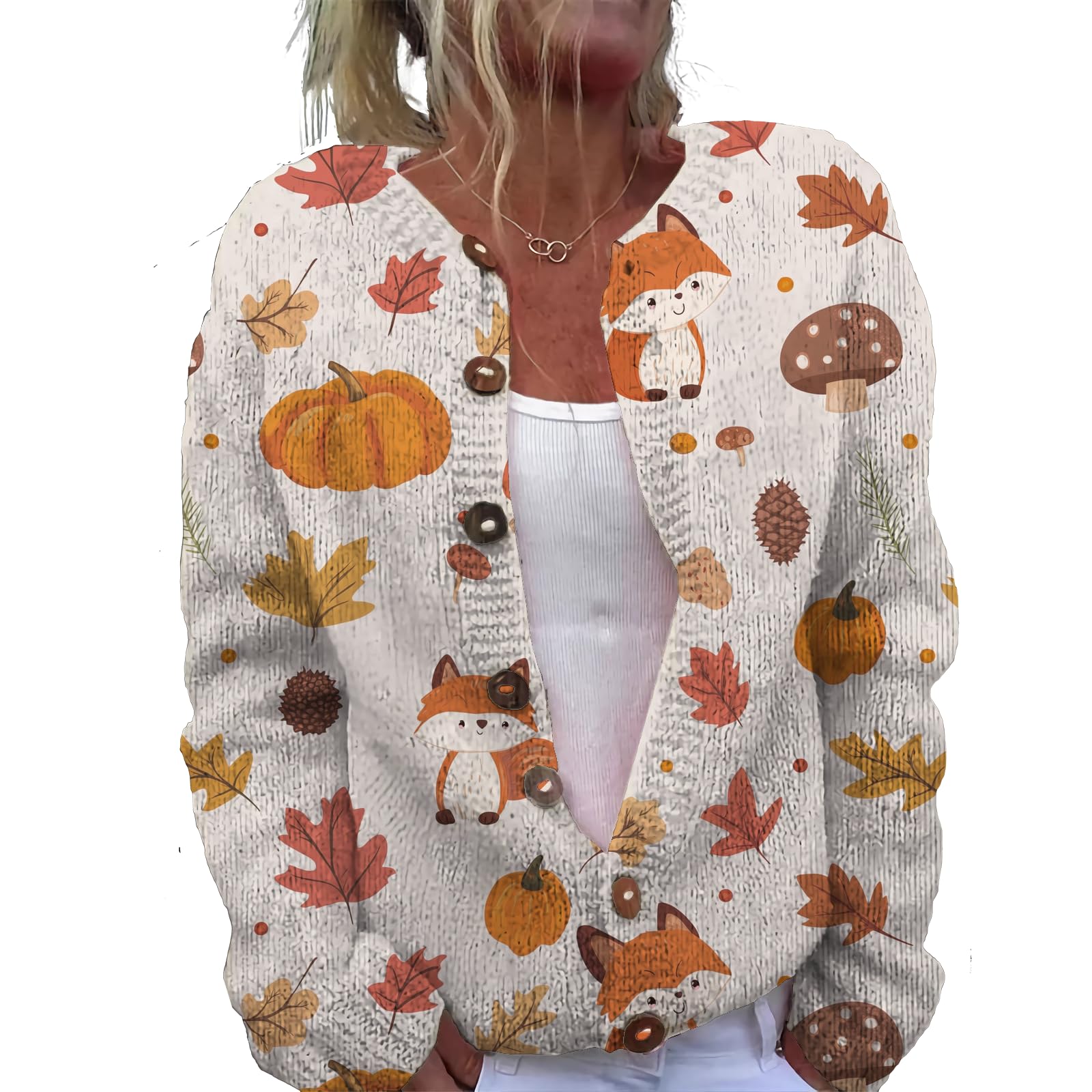 Womens Cardigan Sweater Chunky Plus Size Lightweight Botton Casual Long Sleeve Sweater Winter Fall Tops