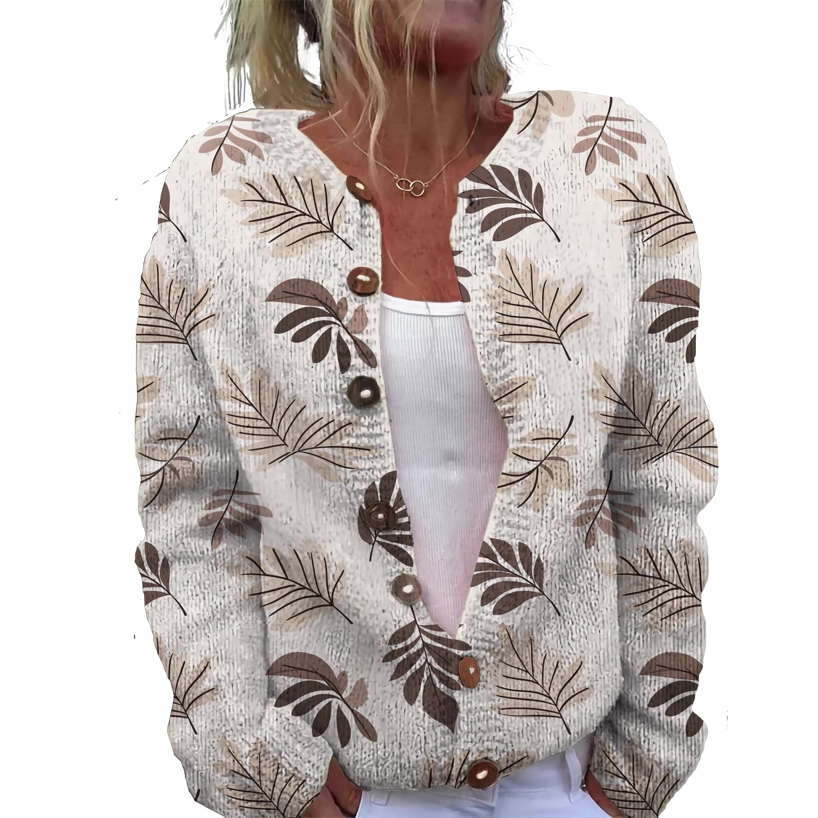 Womens Cardigan Sweater Chunky Plus Size Lightweight Botton Casual Long Sleeve Sweater Winter Fall Tops