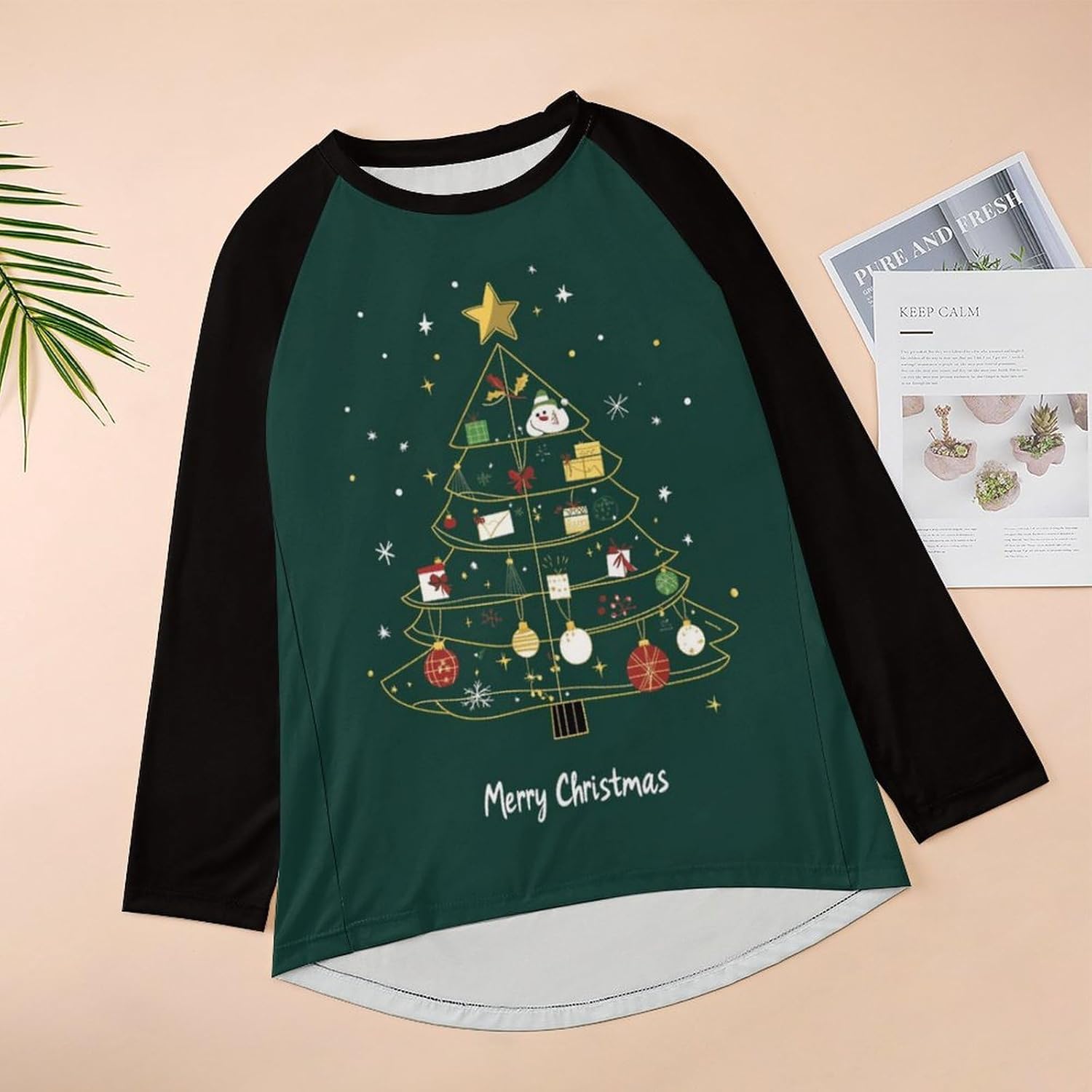 LOAIHA Christmas Sweatshirts for Women Christmas Tree Shirt Xmas Tree Gift Casual Long Sleeve Tshirt Pullover Christmas Tops