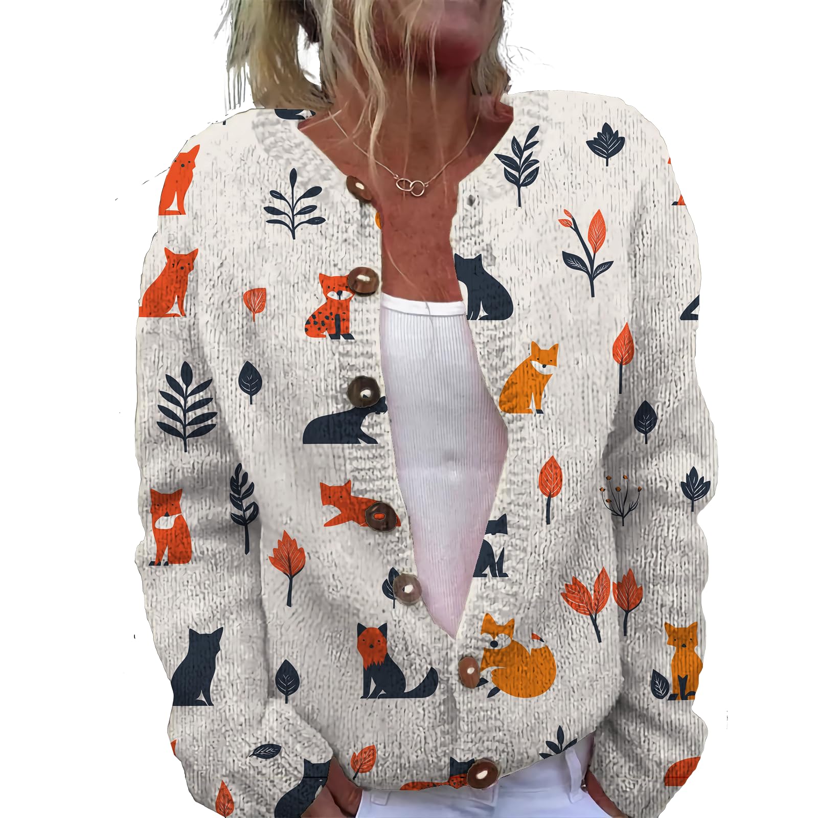 Womens Cardigan Sweater Chunky Plus Size Lightweight Botton Casual Long Sleeve Sweater Winter Fall Tops