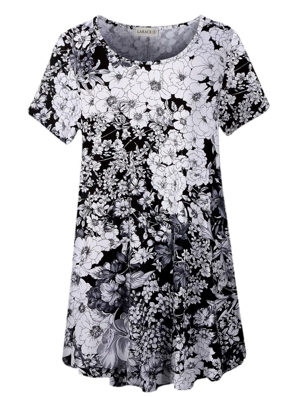 LARACE Plus Size Tops for Women Short Sleeve Shirts Casual Summer Clothes Round Neck Tunics for Leggings