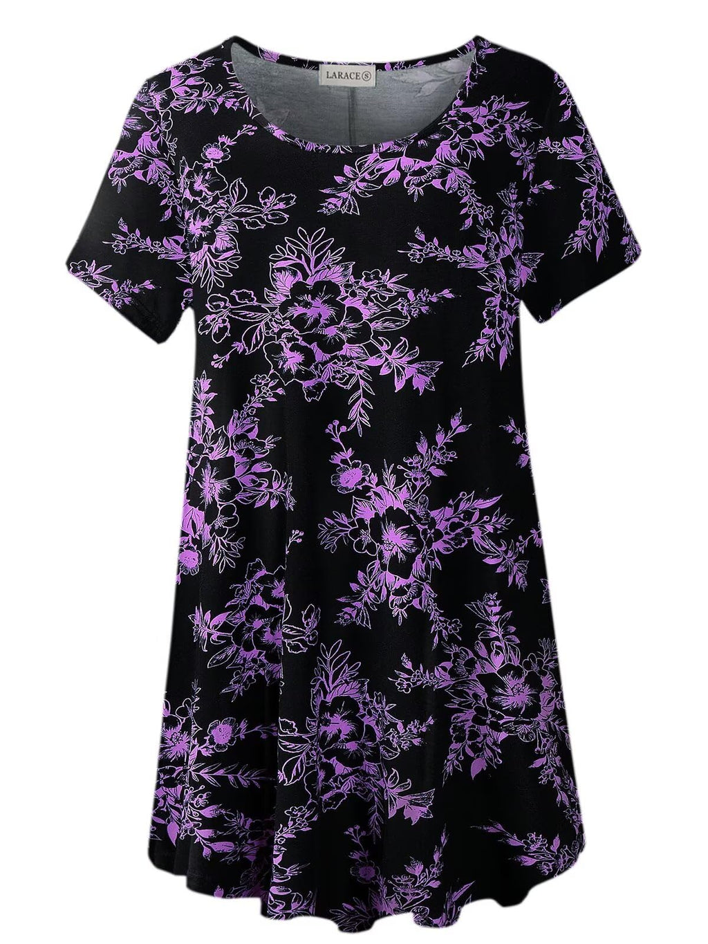 LARACE Plus Size Tops for Women Short Sleeve Shirts Casual Summer Clothes Round Neck Tunics for Leggings