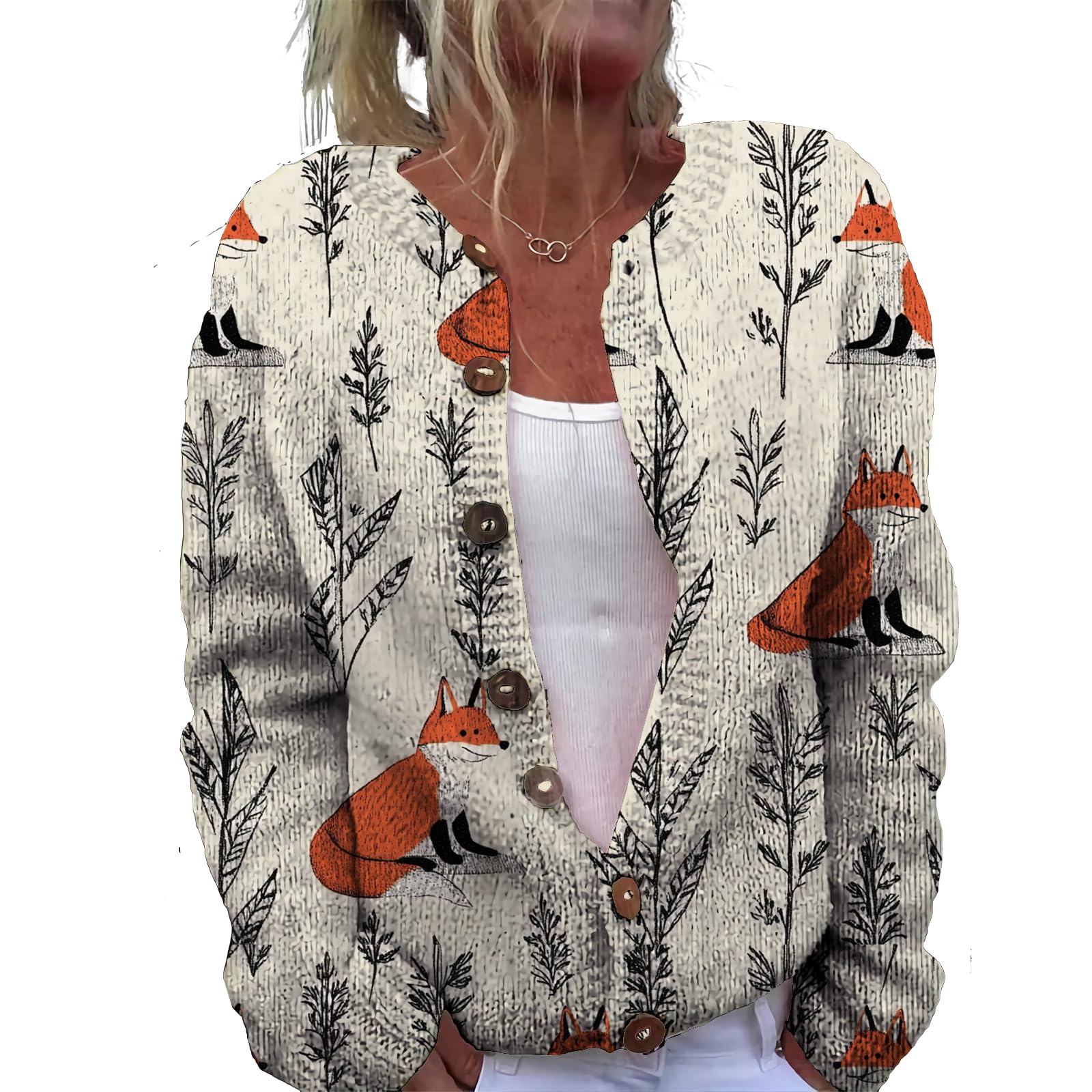 Womens Cardigan Sweater Chunky Plus Size Lightweight Botton Casual Long Sleeve Sweater Winter Fall Tops