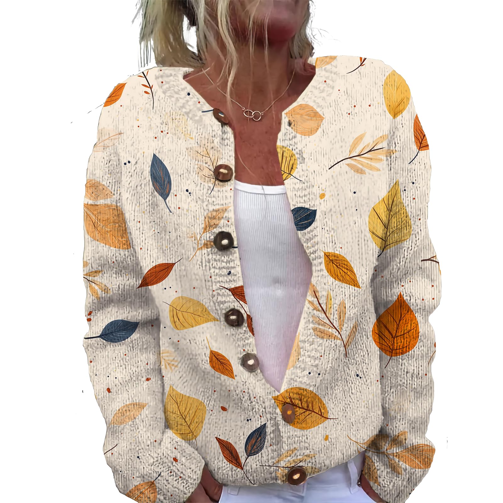 Womens Cardigan Sweater Chunky Plus Size Lightweight Botton Casual Long Sleeve Sweater Winter Fall Tops